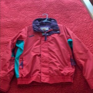 Men’s Medium Columbia Ski Jacket, red, turquoise